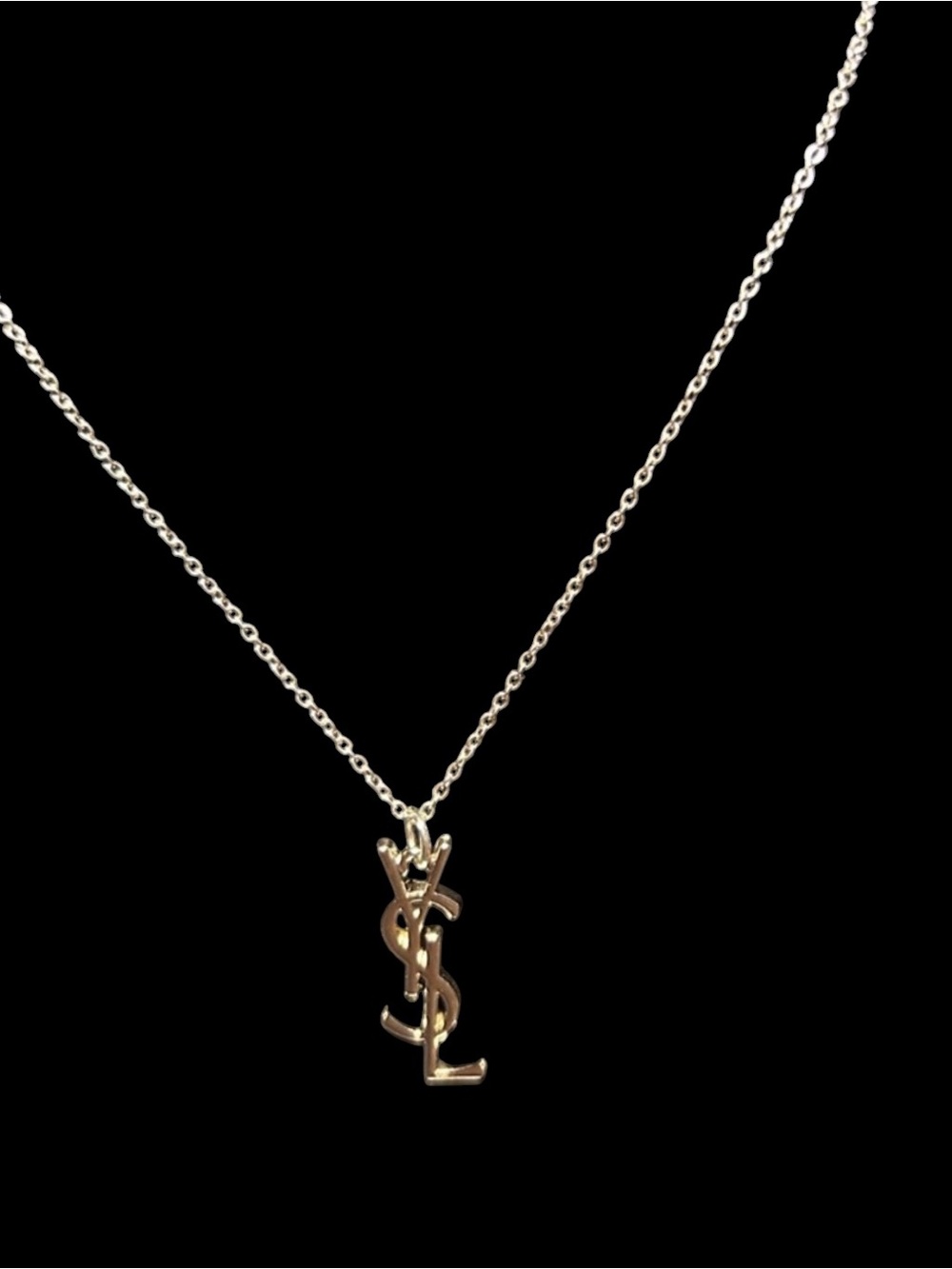 Silver Monogram Pendant Necklace